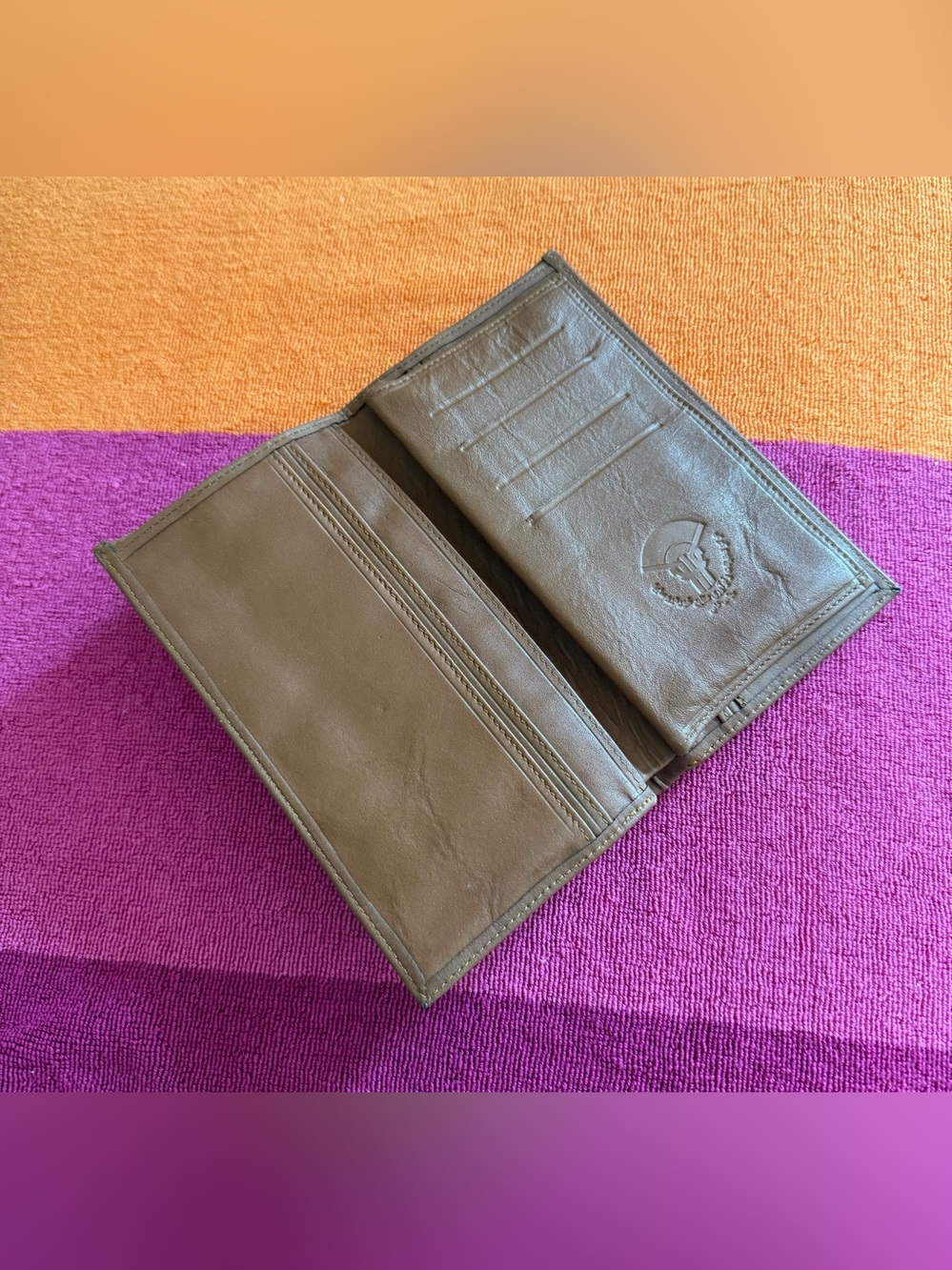 Leather wallet, camel brown, New